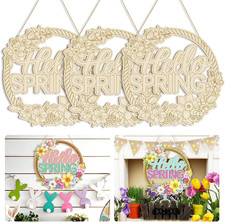 Large Size 12" Wooden Spring Ornaments to Paint, Flower Wooden DIY Blank Unfinis