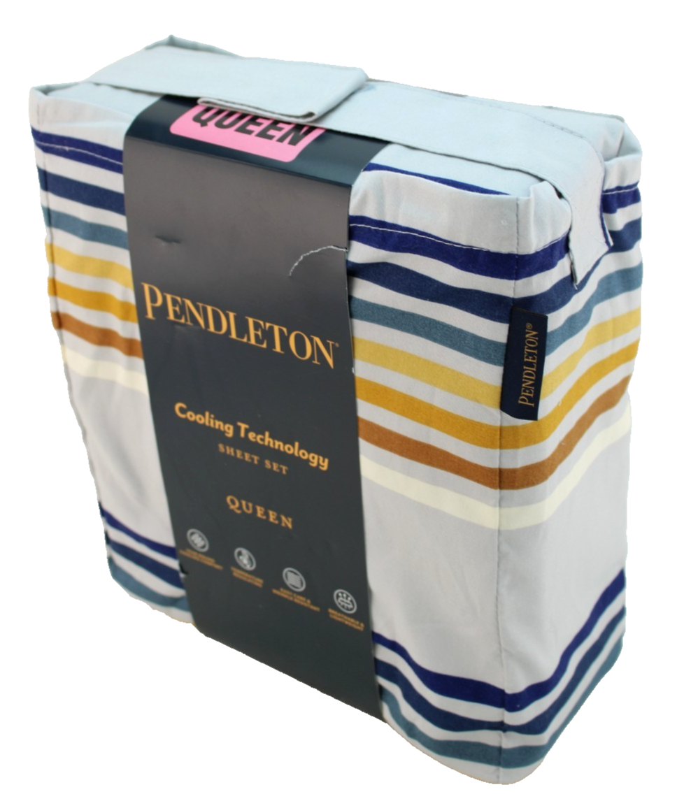 New PENDLETON Queen Size Westland Stripe Cooling Tech Sheet Set