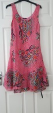 Roman Women's Pink Paisley Cotton Shift Dresss Size 12 BNWT