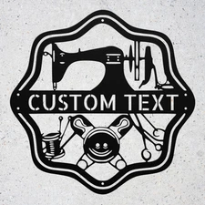 Custom Sewing Tools Metal Sign Personalized Wall Art Decor Gift for Sewers