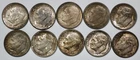 1948 - 1955 Roosevelt 10c Silver Dimes Toned UNC Lot of 10
