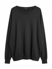 Universal Standard "Lauren Classic Sweatshirt" French Terry Pullover, Black, XL