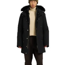 Moose Knuckles Black Stirling Parka Puffer Jacket Women’s Large