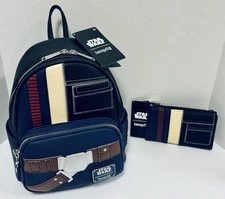 Disney Loungefly Star Wars Rebel Han Solo Mini Backpack & Wallet NWT