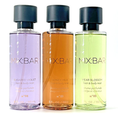 MIX:BAR Sugared Violet, Honey Milk & Pear Blossom Hair + Body Mist Trio (5 oz) 