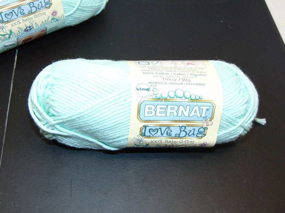 Bernat  Love Bug Yarn Color Grasshopper Green Lot Of 3 3oz Each 100% Cotton - Image 3 of 4