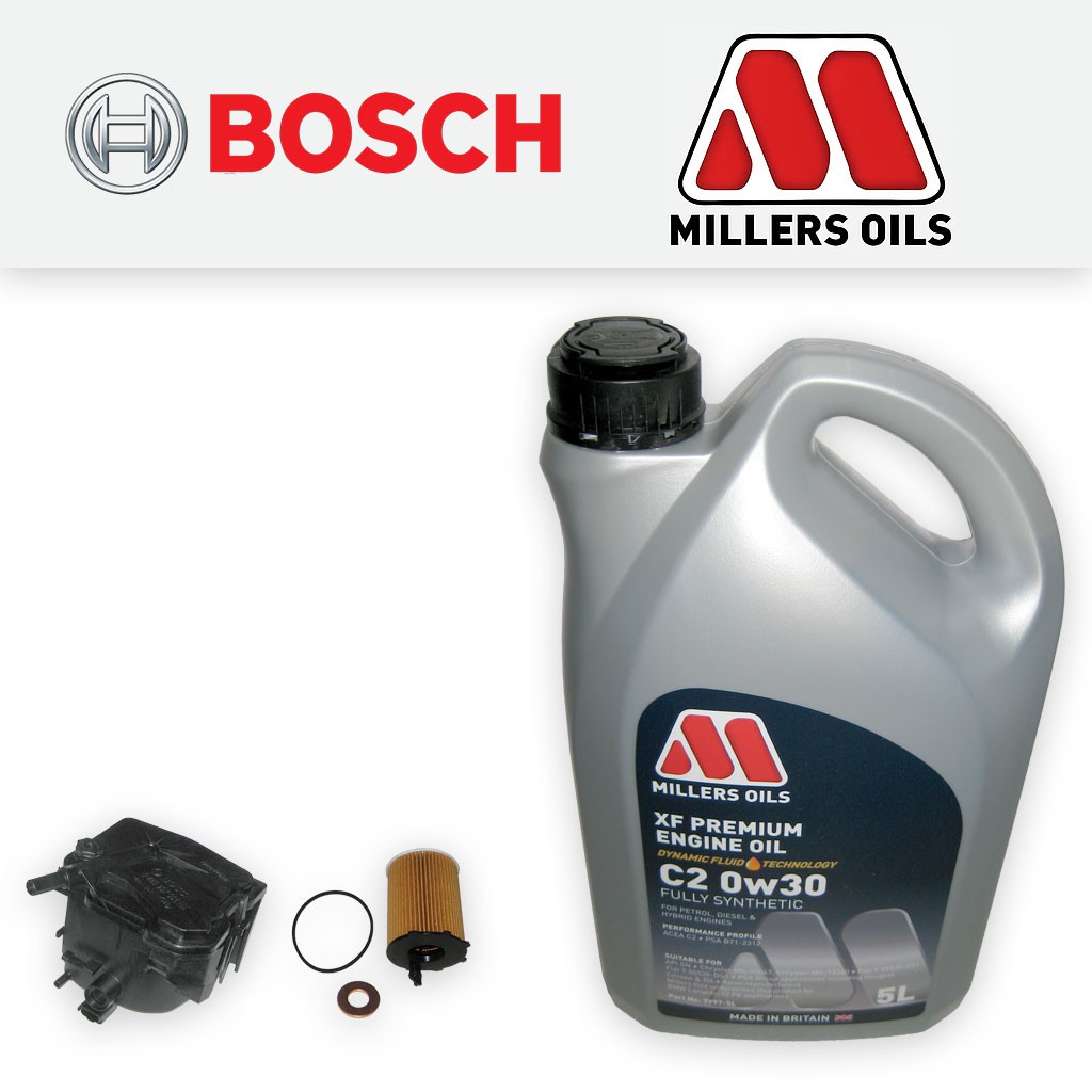 SERVICE KIT for PEUGEOT PARTNER 1.6 HDI OIL FUEL FILTERS +5L C2 OIL (2005-2014)