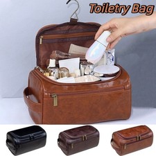 Men Travel Toiletry Bag Retro Cosmetic Storage Bag Large Capacity Makeup Bag