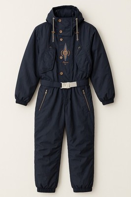 Bogner Luxury Blue One Piece Ski Suit with Belt Sz 44 Long Retro 90s
