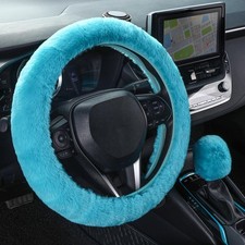 Furry Steering Wheel Cover Set With Gear Shift Soft Fluffy Auto Decor 2 Pcs Furry Steering Wheel Cover Set With Gear Shift Soft Fluffy Auto Decor 2 Pcs