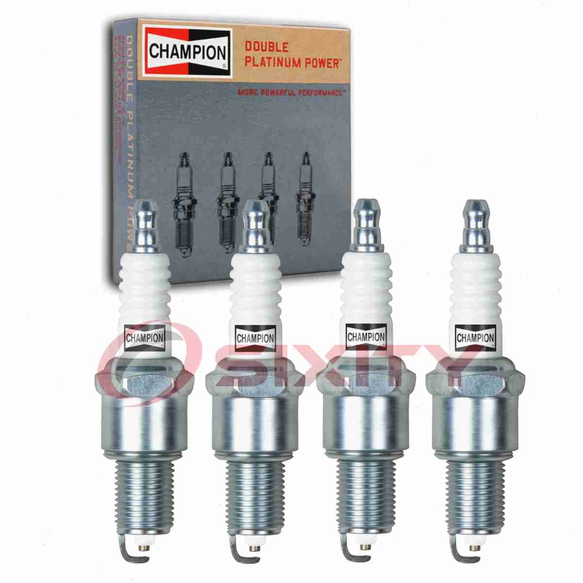 4 pc Champion Double Platinum Spark Plugs for 1985-1988 Chevrolet Nova 1.6L jm