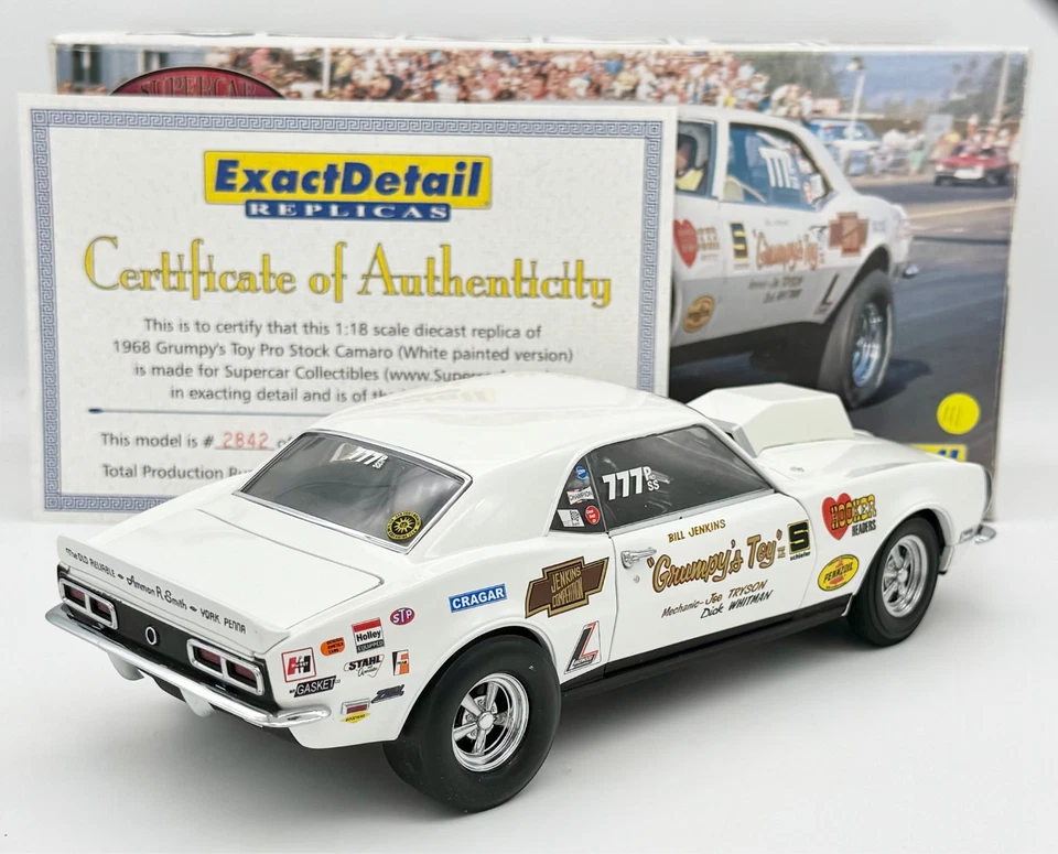 Exact Detail 1968 Chevy Camaro Super Stock Grumpy's Toy IV Jenkins 1:18 NOS COA - Image 4 of 4