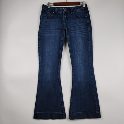Rock & Roll Cowgirl Trouser Jeans Womens 28x30 Dark Wash Flare Bell Bottom Pants