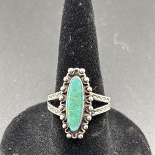 Vintage Navajo Sterling Silver with Turquoise Ring. Size 6 1/2 Signed