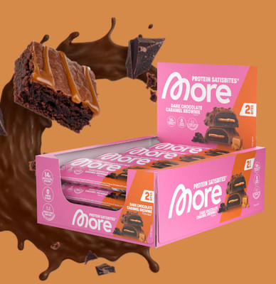 More Nutrition Protein Satisbites Dark chocolate Caramel Brownie 12x2x25g OVP