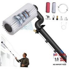 79'' Electric Car Wash Brush with Long Handle, Car Cleaning Black Silver