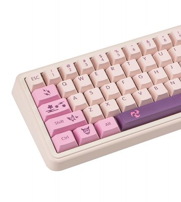 134 Keys Pink Purple Keycaps, PBT Custom Key caps Cherry Profile Japanese