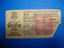 81/82 Ticket BVB Dortmund Eintracht Frankfurt Eintrittskarte Bundesliga Sammler