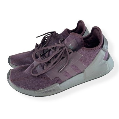 Adidas NMD R1 V2 Shoes Mens Size 9.5 Purple Gray Knit Athletic Sneakers xT7657