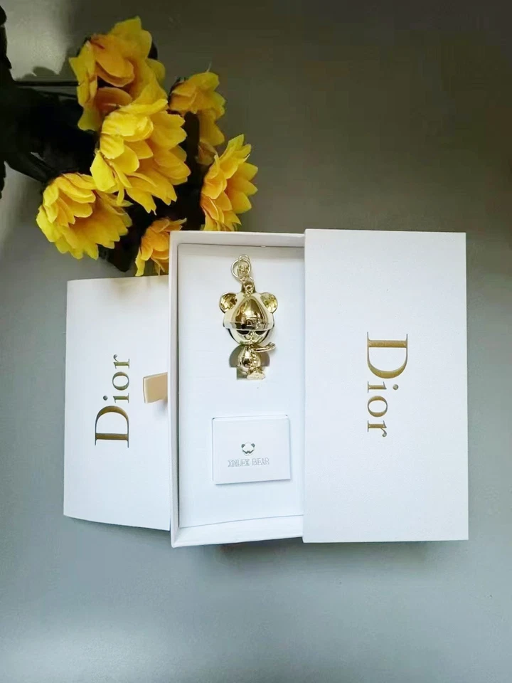 Dior Novelty Charm Gold Bear design Keychain Gift NEW Key chain with New Box - Image 4 of 4