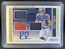 2019 Panini Absolute Riley Ridley Jersey Ball Rookie RC Auto #/299 Bears