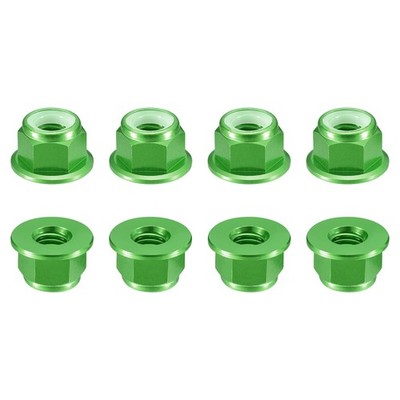 Nylon Insert Hex Lock Nuts, 8pcs - M8x1.25mm Self-Locking Nut(Green)