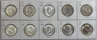 Lot of (10) 1964 Kennedy Half Dollars, 90% silver