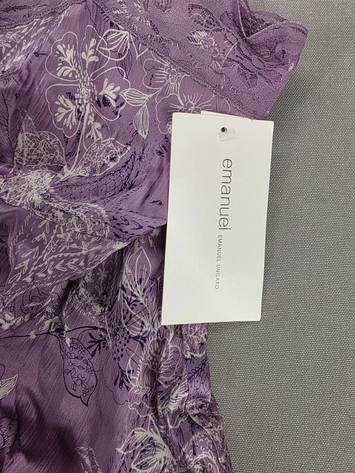 Camiseta sin mangas Babydoll con correa de espagueti 100 % seda Emanuel Ungaro 16 cachemira Y2K nueva con etiquetas Foto 4 de 4