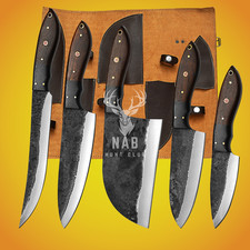 CUSTOM HANDMADE FORGED CARBON STEEL CHEF KNIFE KITCHEN KNIVES CHEF SET