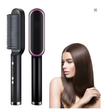Professional Electric Hair Straightener Brush Ceramic Fast Heating Hot Comb