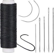 Ftyiwu Waxed Thread, Upholstery Needle and Thread 32 32Yard, Original Black