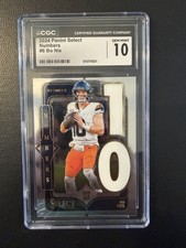 Panini 2024 Select Numbers Bo Nix #6 Rookie RC CGC 10 Denver Broncos