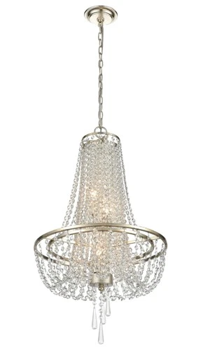 Crystorama Arcadia 18"W Antique Silver Crystal Chandelier - Picture 3 of 8