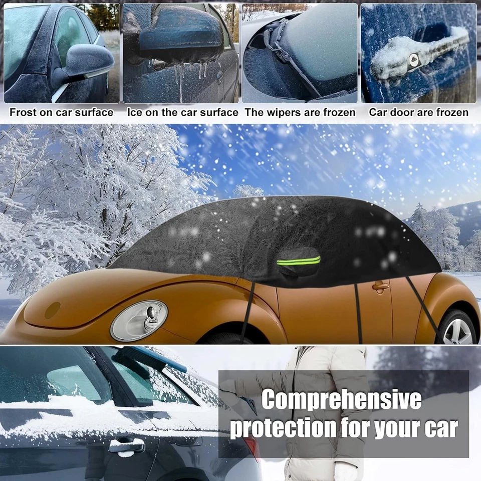 Black Half Car Cover Compatible with 1998-2019 Volkswagen Beetle UV Resistant Foto 4 de 4