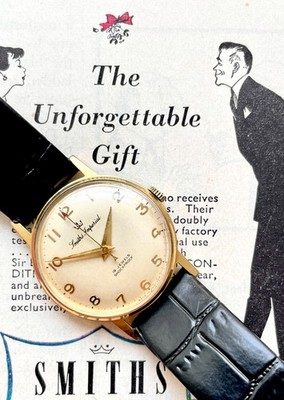 Vintage Smiths Imperial 19 Jewels Shockproof Gold Tone Dress Watch   Serviced