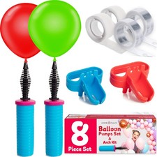 Balloon Pump Balloon Arch Kit Set of 8 Balloon Pump, Dual Action Hand Held In...