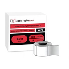 4" x 2" Premium Quality, White, Thermal Transfer Labels - 4 Rolls/2875 Labels