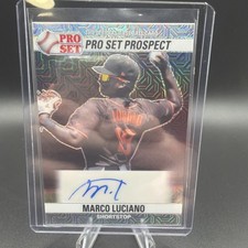2021 Leaf Pro Set Metal - 1990 Base Autographs Marco Luciano Silver Mojo /4