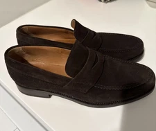 Sid Mashburn Loafers Chocolate Brown Suede 10.5 Made in Italy