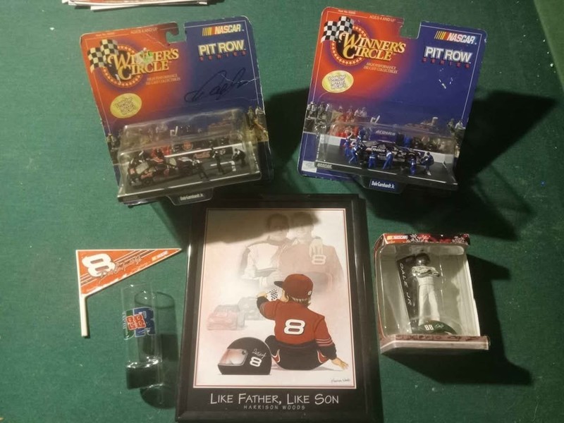 Dale Earnhardt Jr. Lot- Autographed Car, Ornament, Flag, Photo, Glass- NASCAR