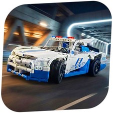 RC ferngesteuertes Polizei-Auto aus Bausteinen mit Fernbedienung, Fahrzeug, Neu