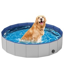 Dog Pool for Medium Dogs, Foldable Plastic Pool for Dogs Slip-Resistant (40''...