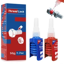 Thread Lock Blue and Red, Lock Tight Threadlocker Medium and High Strength, T...