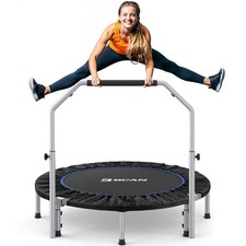 40/48" Foldable Mini Trampoline Max Load 330lbs/440lbs, Fitness Rebounder wit...