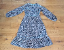 BNWOT Missguided Leopard Print Long Sleeve Midi Dress 8 10 NEW