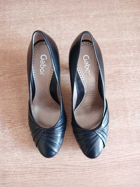 Women Gabor Heels Black Leather 37 #35JD