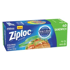 Ziploc 315882 Double Zip Food Bag,  22 Oz., Pk40