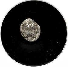 TROAS, Tenedos. Silver Obol, 500-450 BC, Janiform head / Labrys, NGC VF