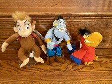 Lot of 3 Aladdin Disney Mini Bean Bag Set Genie Abu Iago NWT