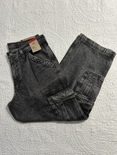 Levi's Mens 578 Baggy Cargo Jeans 0057N-0000 BLACK Size 33x30 100 Cotton NWT